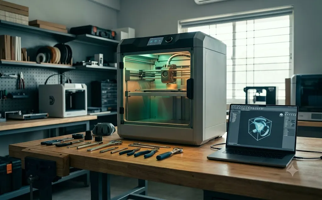 Prototyping bench with 3D printer